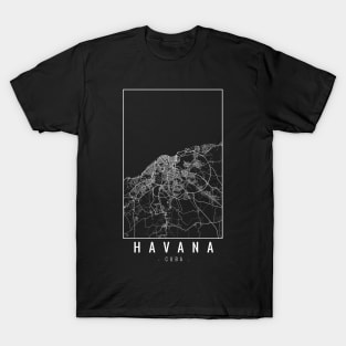 Havana Cuba Minimalist Map T-Shirt